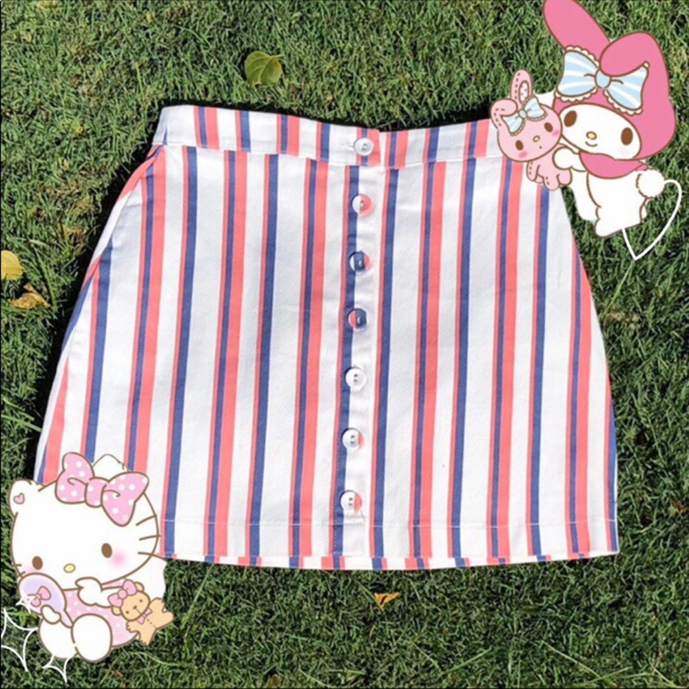 Colorful stripped forever 21 mini skirt!